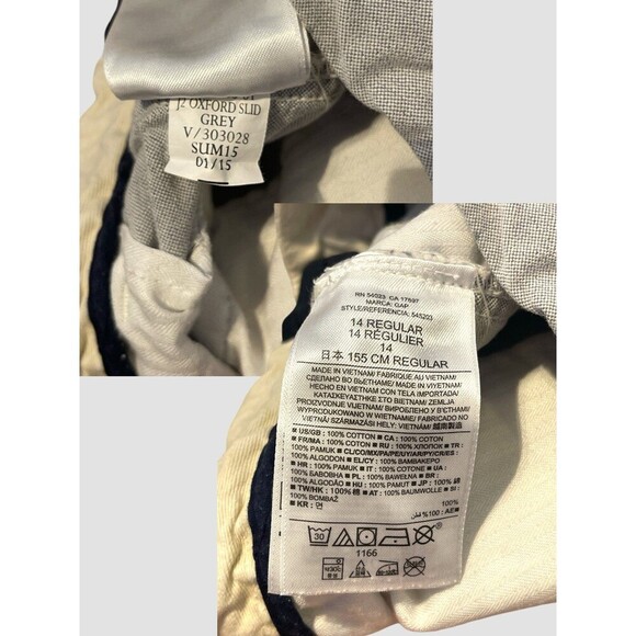 Gap Kids Dress Shorts Gray Cotton/Linen Chino Summer Boys Sz 14 Adjustable - Picture 6 of 6